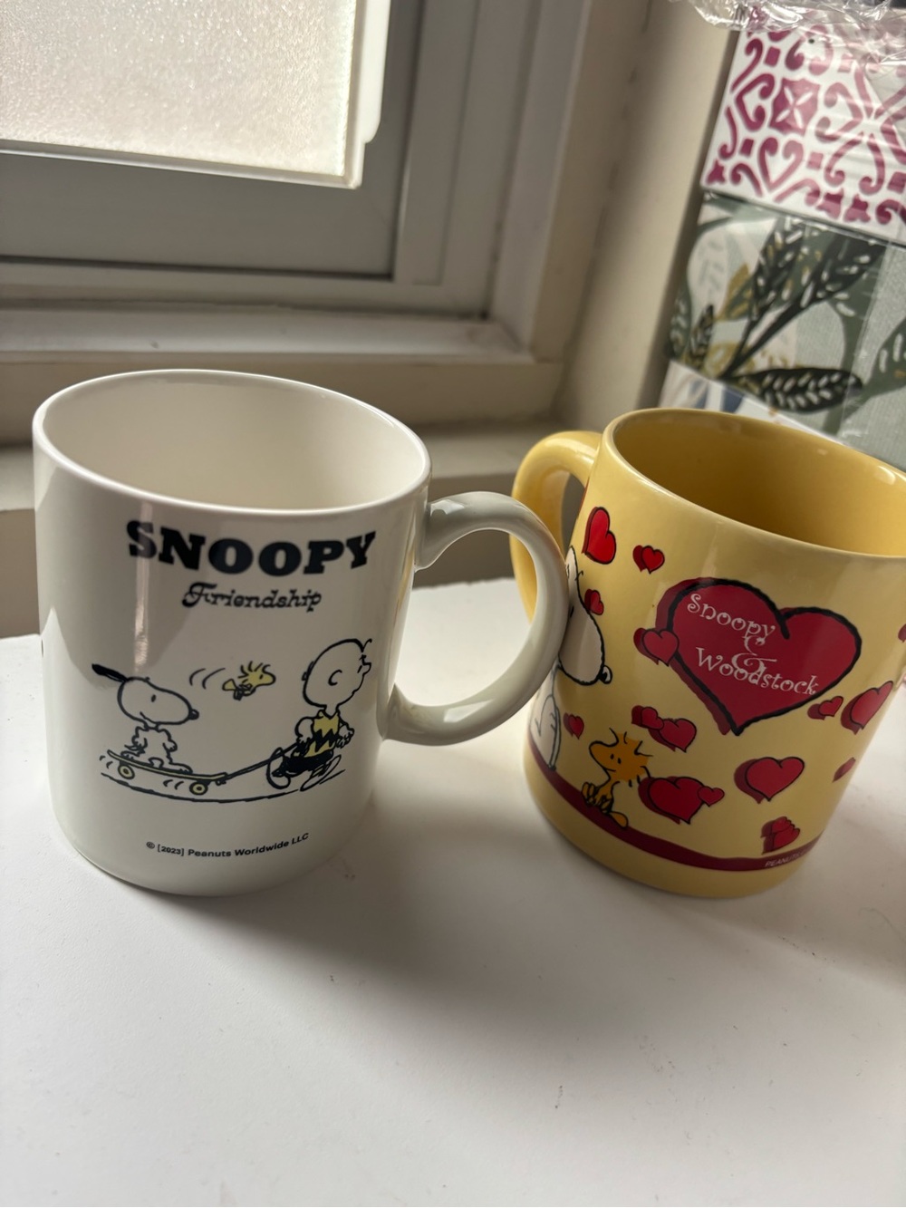 Peanuts Snoopy & Woodstock Mugs and Peanuts stuffies.